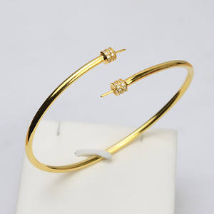 Pulsera de Plata de Ley S925 Personalizada con Doble Perla Hueca para Mujer, Anillo de Mano DIY con Accesorios Huecos de Semi-Perla - Product Image 2