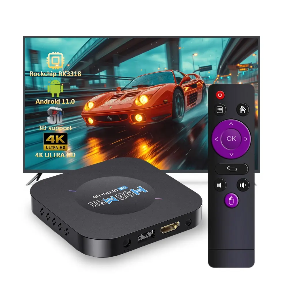 Kotak IPTV H96 Max M5 tes gratis 1G8G, kotak TV murah terbaik RK3318 4K Full HD 2024 + aplikasi Dual WiFi Android 11 Set Top Box 5000