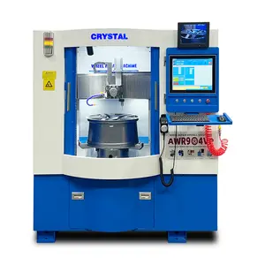 Kristal AWR904VP CNC tekerlek torna ile satış tedarikçisi için CE dikey alaşım jant tamir CNC torna makinesi CNC dikey taret