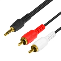 Câble audio stéréo de haute qualité à paire torsadée 3,5 mm 2RCA plaqué or avec blindage tressé et gaine en PVC pour voiture, ordinateur, lecteur DVD