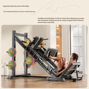 Máquina de Piernas Invertida Ajustable de Metal para Uso Doméstico, Entrenador de Fuerza Muscular de Piernas, Sentadilla Hack de 45 Grados con Elevación de Piernas Integrada - Product Image 3