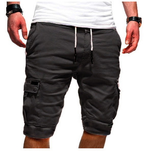 Shorts cargo décontractés pour hommes, taille mi-haute, en polyester respirant, pour le travail en extérieur, style cinq poches - Product Image 5