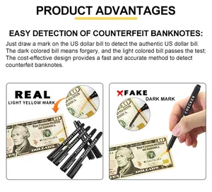 KHY Custom Counterfeit Money Bill Detector Pens Detects Fake Currency Markers