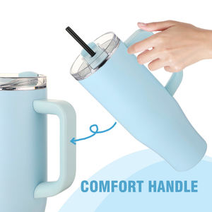 Novedosa Taza de Viaje Personalizada de 40oz, <span class=keywords><strong>Vaso</strong></span> Térmico de Acero Inoxidable de 40oz, <span class=keywords><strong>Vaso</strong></span> Reutilizable de Acero Inoxidable Aislado con Asa y Popote - Product Image 4