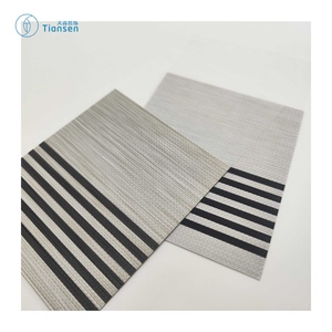 Décoration d'intérieur naturelle Tiansen TC116 Stores enrouleurs coréens Zebra en tissu, installation intégrée, pour fenêtre française unie, salon - Product Image 1