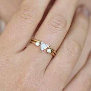 Fashion diamond wedding <strong>ring</strong> for women 14k gold plated open cuff 925 sterling <strong>silver</strong> <strong>stacking</strong> <strong>ring</strong> - Product Image 4