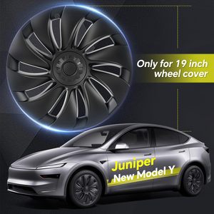 Enjoliveurs de <span class=keywords><strong>roue</strong></span> noirs mats en ABS de 19 pouces, 4 pièces, protection de jantes, enjoliveurs de remplacement pour Tesla Model Y Juniper 2025 2026 - Product Image 4