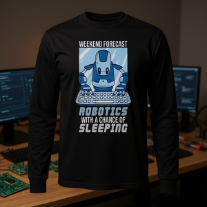 Robotics Weekend Sleeping AI Robot Engineering Engineer T-shirt à manches longues - Product Image 3