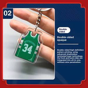 Porte-clés pendentif maillot minimaliste en acrylique <span class=keywords><strong>HD</strong></span> <span class=keywords><strong>NBA</strong></span> Kobe Curry James, souvenir pour fan de basketball, cadeau - Product Image 2