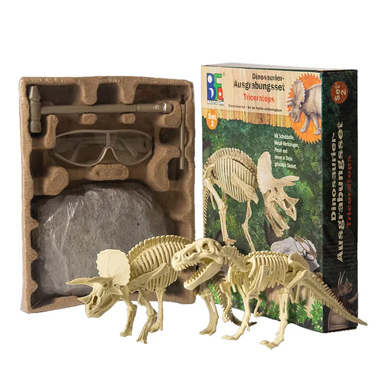 Hot selling realistic Jurassic dinosaur fossil excavation kit dinosaur skeleton toy figure