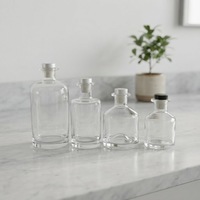 Flacon diffuseur à bâtonnets en verre transparent minimaliste de qualité supérieure, 140 ml, 250 ml, 500 ml, vide, avec bouchon en liège, pour parfum d'ambiance