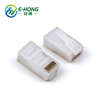 Connecteur RJ45 CAT6 UTP E-HONG, fiche modulaire 8P8C monobloc, transparent, contacts plaqués or, connecteur LAN Gigabit