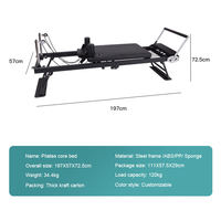 Machine de Pilates pliable en acier inoxydable, lit de yoga portable avec ressorts réglables pour la maison et la salle de sport