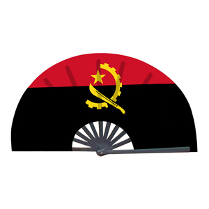 Abanicos Plegables de Bambú con la Bandera de Angola al por Mayor, Abanico de Mano para Carnaval, Boda, Festival, Fiesta, Agencia de Viajes - Product Image 1