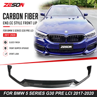 ZESON Lame de pare-chocs avant en fibre de carbone véritable style CC pour BMW Série 5 G30 530i 540i M550i Pré-LCI 2017-2020