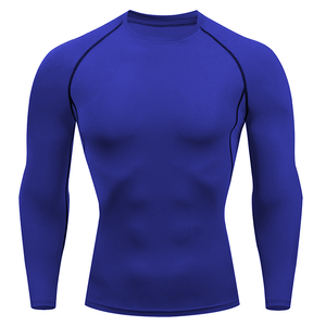 Camiseta Deportiva Personalizada para Hombre, Manga Corta, Compresión Slim, para Gimnasio, Diseño Sólido, Tejido de Secado Rápido, Protección UV - Product Image 3