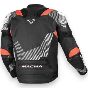 Chaqueta de Motocicleta de Cuero MACNA IGNITE para Hombre en Blanco/Negro/Rojo, Temporada Estate - Product Image 1