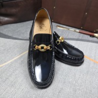 Nouveaux Mocassins Penny Homme 2026 de Haute Qualité en Cuir Bleu Marine Brillant à Enfiler pour Tenues Décontractées ou Professionnelles