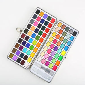 Peinture à l'aquarelle de style nouveau et tendance avec pinceau, peinture artistique DIY, 50/72/90/100 couleurs, ensemble de peinture à l'aquarelle pour la maison et l'école - Product Image 3