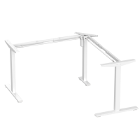 En gros, Cadre de bureau électrique assis-debout moderne en métal en forme de L, à un moteur, 2 niveaux, réglable en hauteur, pour bureau à domicile