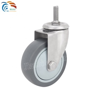 Neues Edelstahl-Schwenkrad 75mm 3 Zoll Industrielles TPR-Lenkrolle mit Bremse - Product Image 2