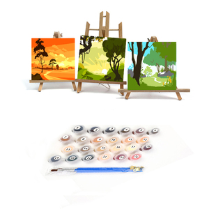 Pintura para niños Pintura al óleo por números Enmarcado <span class=keywords><strong>Paisaje</strong></span> fácil Imagen de dibujos animados Lienzo Pintura Artesanía pintada a mano Kits de regalos divertidos - Product Image 1
