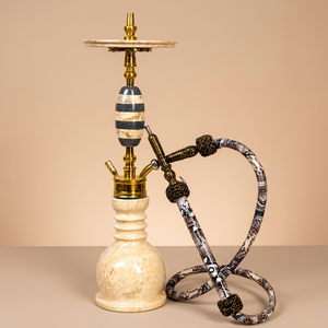 Farida Hookahs Egyptian Luxury Marble Hookah with Heavy Tray Stainless Stem Designer <b>Vase</b> 1 Hose-Matching Set for Shisha Smoking - Product Image 6