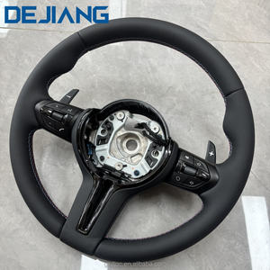 BMW E81 E90 E88 E87 F10 F20 F30F21 F22 M4 F82 M2 F87 E91 E92 E93 Mスポーツ用カスタムフルブラックレザーカーステアリングホイール - Product Image 3