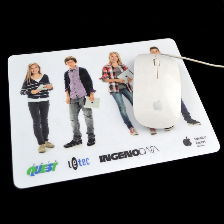 Wholesale Manufacturer Cheap Custom Print Anti Slip Skid White Plastic PVC Slim Office Mousemat Mousepad Mouse Pad Mat