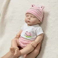 Lebensechte 12-Zoll-Mädchenpuppe aus massivem Silikon, modische Neugeborenenpuppe mit offenem Mund, 1100 g, realistisch, mit Schnuller