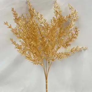 تصميم جديد الاصطناعي الذهب بريق cypress فروع بريق مع مسحوق الكافور رذاذ للمهرجان عيد الميلاد الديكور