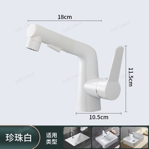 Hot Cold Mixer Water <strong>Tap</strong> Bathroom Pull Out Faucet Counter <strong>Top</strong> Water <strong>Tap</strong> - Product Image 6