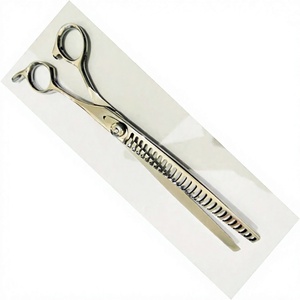 Tijeras de peluquería de acero inoxidable ASAP para adelgazar el cabello, para diestros, con punta roma, mango corto, corte de alambre CNC, dientes de tiburón, para perros - Product Image 1