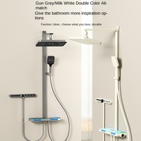 Système de douche de luxe pour salle de bain, ensemble de douche à effet pluie en laiton, montage mural, thermostatique, douche numérique intelligente avec massage des épaules