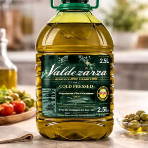 VALDEZARZA Huile d'olive extra vierge 100% biologique pressée à froid 2,5 L Bouteille PET transparente Durée de conservation de 18 à 24 mois Modèle 325 - Product Image 1
