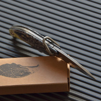 Couteau de poche pliant mini à poignée Aigle imprimée en 3D, lame en acier inoxydable 5Cr15 finition Stonewashed, porte-clés EDC pour camping et activités de plein air