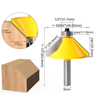 L-N040-4 1 Chiếc Mũi Dao Phay Vát Góc & Vát Chuôi 8Mm Mũi Cắt Gỗ - Product Image 1