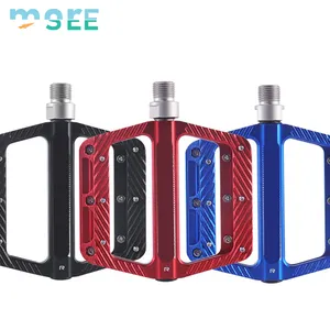 Pedal sepeda gunung, mulus, pedal sepeda gunung, aluminium, pedal datar anti licin dan tahan lama untuk sepeda MTB, jalan BMX, Kota