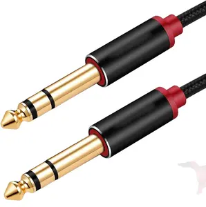 Черный/красный гитарный кабель для инструмента 6,35 мм TRS до 6,35 мм TR стерео аудио кабель для электрогитары бас-гитары