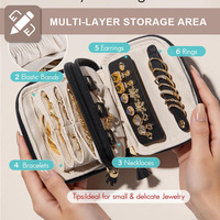 Sac de rangement pliable pour bijoux, pochette de rangement multi-poches pour collier, cadeau de voyage