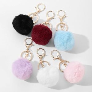 Sturdy <b>Keychain</b> With Plush Ball Customizable Charm Multicolor Polyester Design for Women Handbag Bag Pendant Promotion - Product Image 1