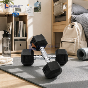 Haltères hexagonaux durables à poids fixe, ensemble d'haltères portables pour l'entraînement à domicile - Product Image 5