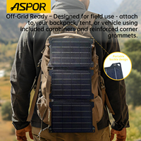 Panneau solaire pliable haute efficacité 15W, banque d'alimentation étanche avec laminage ETFE, 95% de transmittance, charge intelligente, portable pour l'extérieur