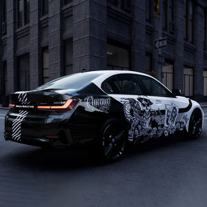 WRAPMASTER 5*65ft <span class=keywords><strong>Film</strong></span> de protection de voiture personnalisé motif crâne <span class=keywords><strong>dessin</strong></span> <span class=keywords><strong>animé</strong></span>, Vinyle PET Bleu Ciel Étoilé, <span class=keywords><strong>Film</strong></span> adhésif pour véhicule - Product Image 5