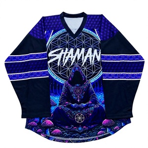 Jersey de Hockey Sublimado Personalizado de Primera Calidad Sibrin |   100% poliéster, malla, nombre/número del equipo |   Camiseta de Cuello en V para Adultos |   Secado Rápido - Product Image 1