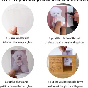 Bambu dekoratif cenaze kremasyon Urn külleri köpekler Pet kediler kişiselleştirilmiş anıt köpekler çeşitli fotoğraf kutusu ihtiyaçlarınıza özel metin - Product Image 6