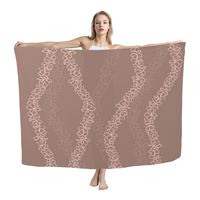 Vestido de playa de moda para mujer Lei Puakenikeni flores Pareo Beach Cover-Ups traje de baño cubierta personalizada señora Sarong bufanda