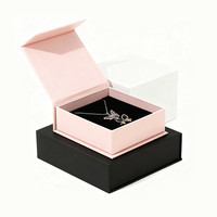 Boîte cadeau magnétique de luxe écologique avec insert en velours, emballage personnalisé pour collier et bague, impression dorée et UV