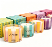 Lilin Aromaterapi Kaca dengan Cetakan Seni yang Dapat Disesuaikan C&H |   Lilin Aroma Rumah Mewah dengan Kotak Hadiah