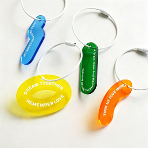 <span class=keywords><strong>Portachiavi</strong></span> in Acrilico Trasparente Colorato Personalizzato, Charm per Borsa con Logo o Slogan Stampato UV, Anello in Filo d'Acciaio, Regalo Personalizzato - Product Image 3